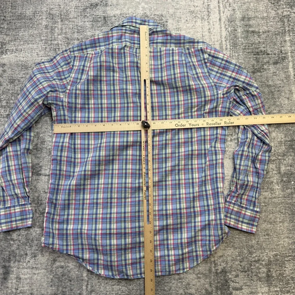 Polo Ralph Lauren Shirt Mens Medium Blue‎ Plaid Sport Button Up Preppy Easter